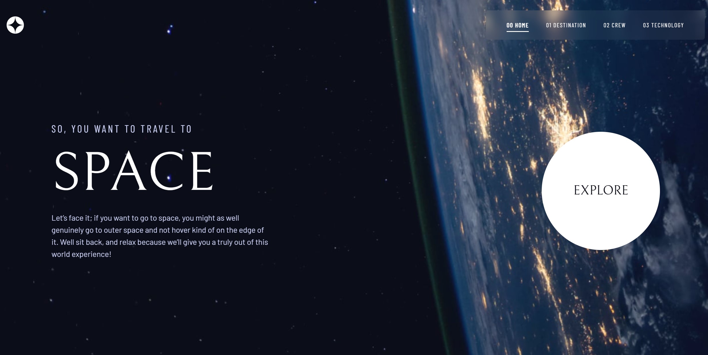 Space Tourism Website